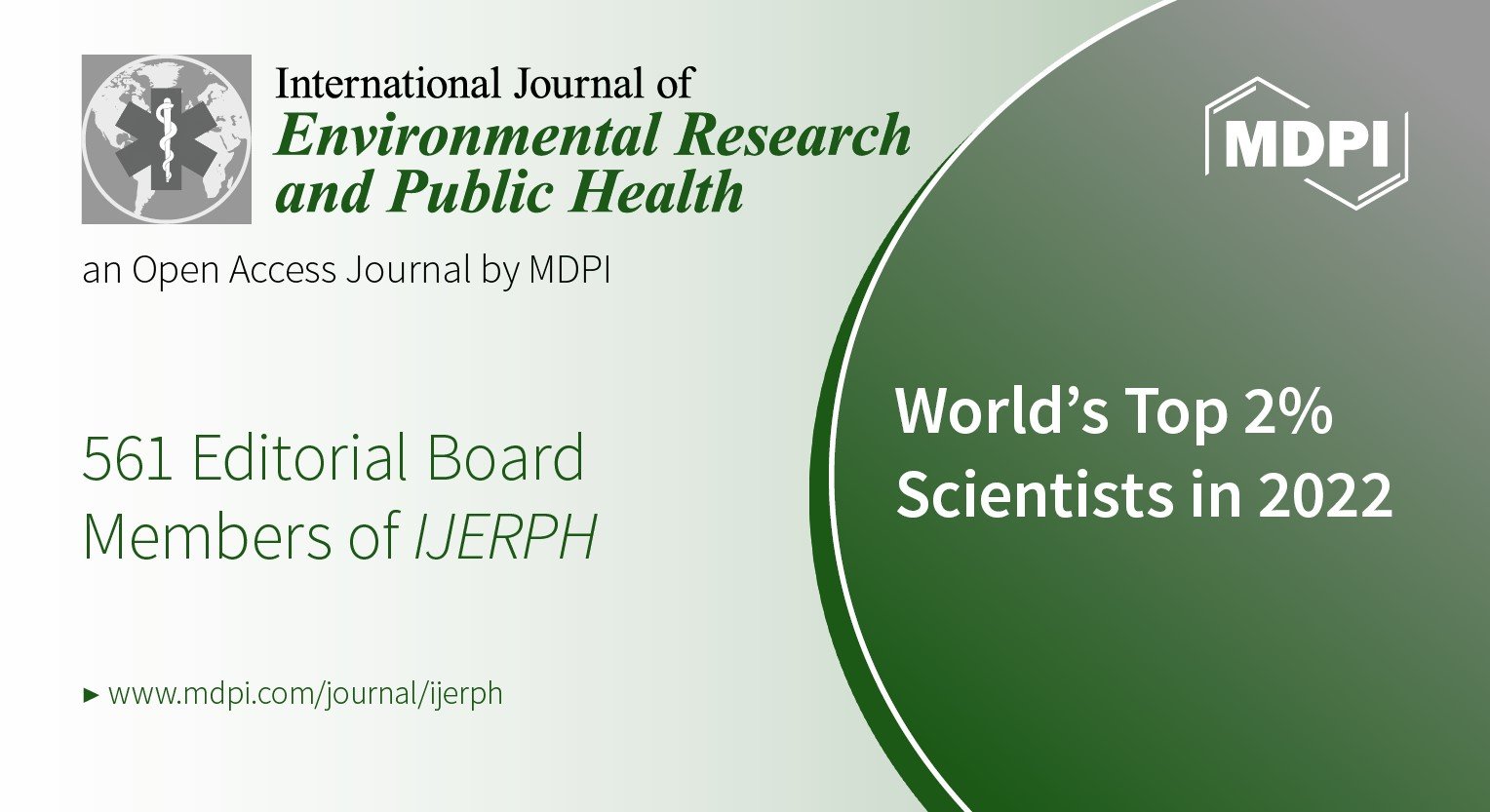 Editorial Board Members from the International Journal of Environmental Research and Public Health Featured among the World’s Top 2% Scientists in 2022 